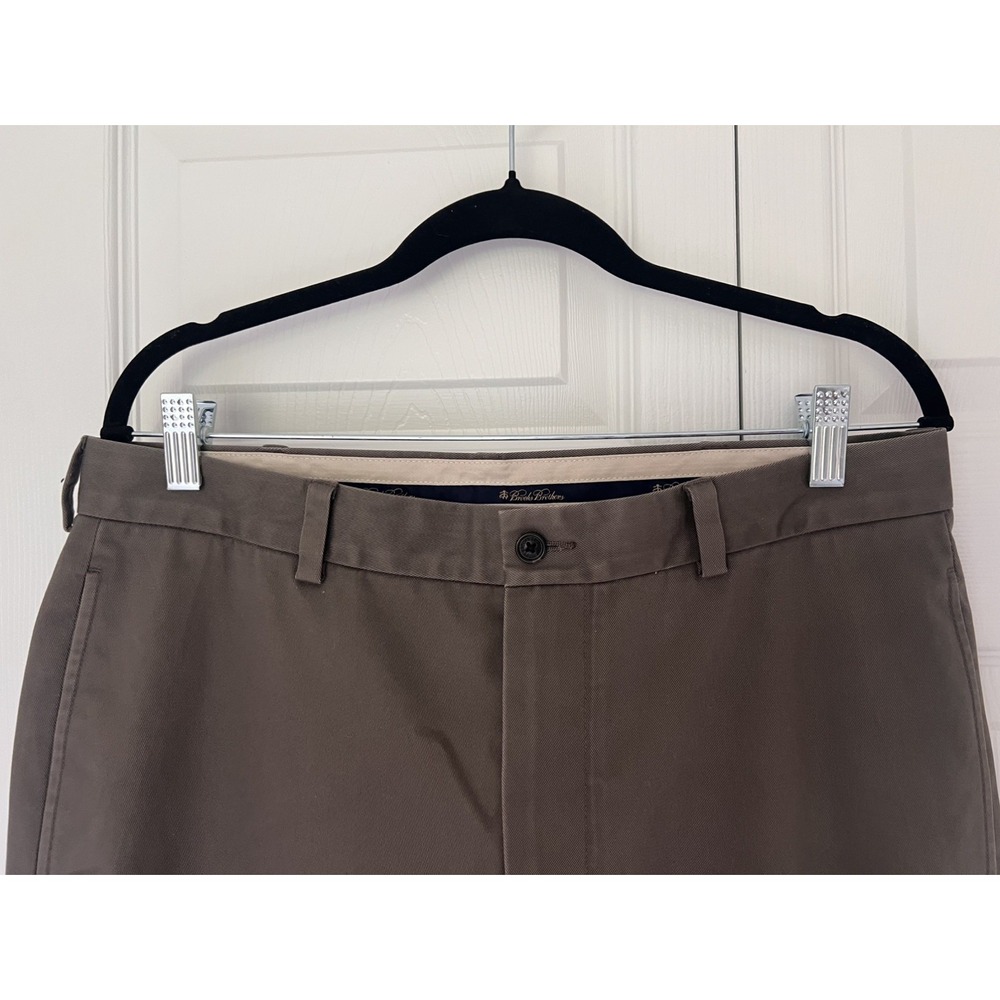 Brooks Brothers Advantage Chino Clark Pants 34W/32L 100% Cotton in Grey/Taupe - Picture 5 of 13